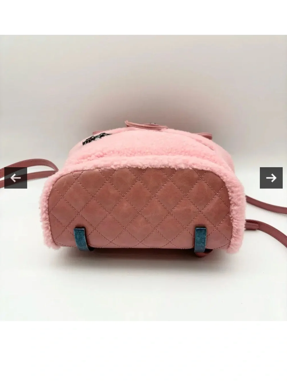 CHANEL Pink Quilted Leather & Sherpa Backpack with CC Turn-Lock